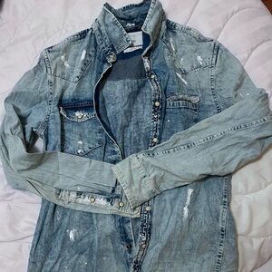 Distressed Vintage style Denim shirt